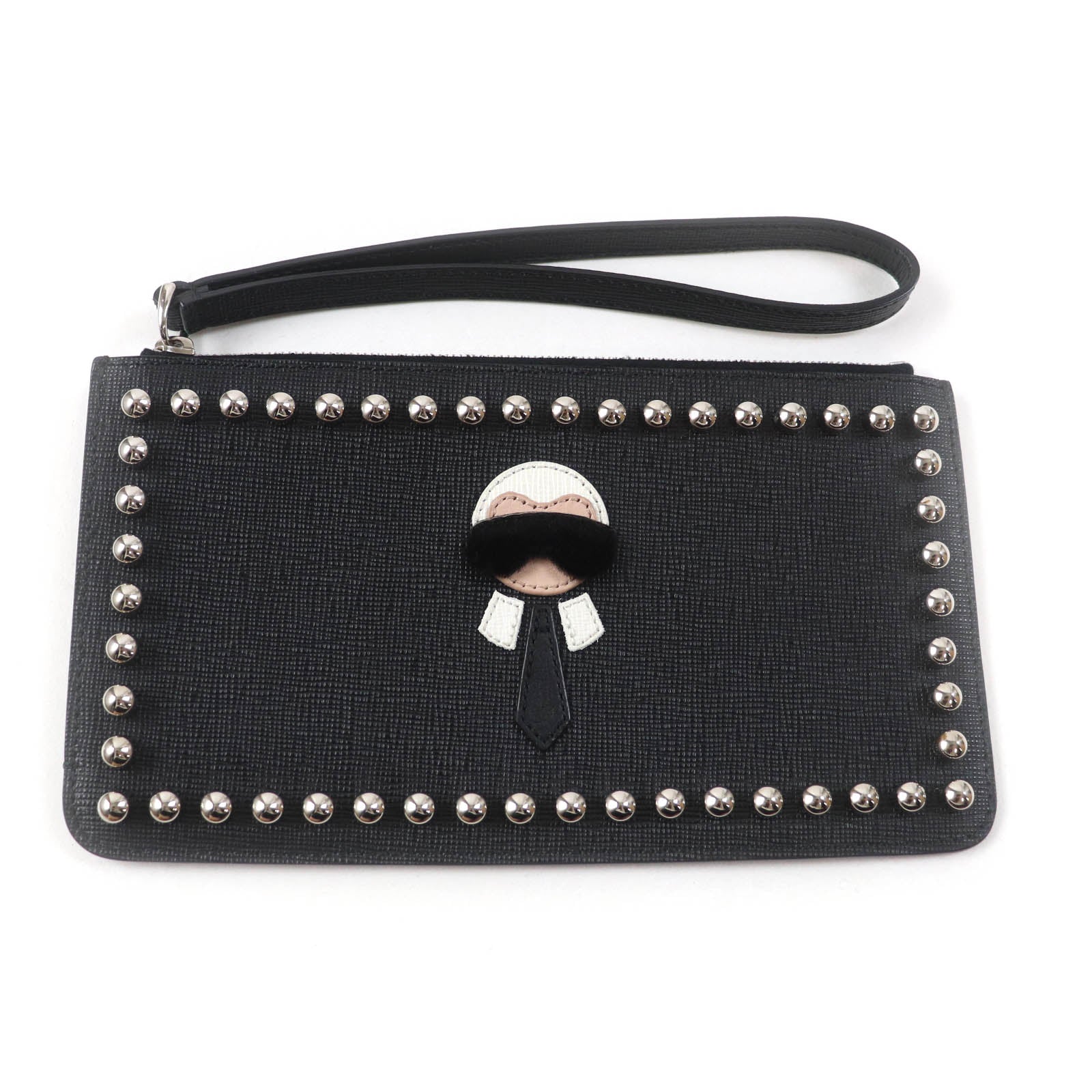 FENDI Pouch 8M0341 Main: Leather black Karito Women Used