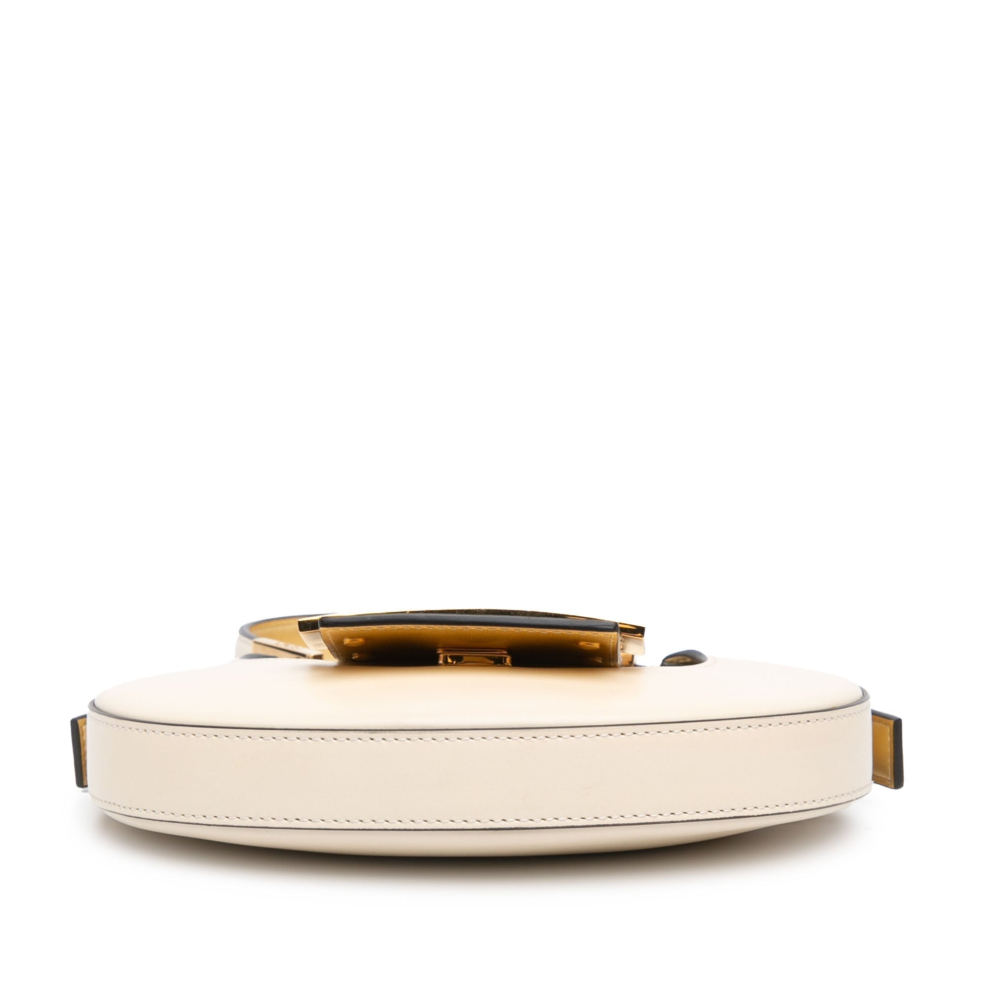 White Fendi Mini Leather Cookie Hobo