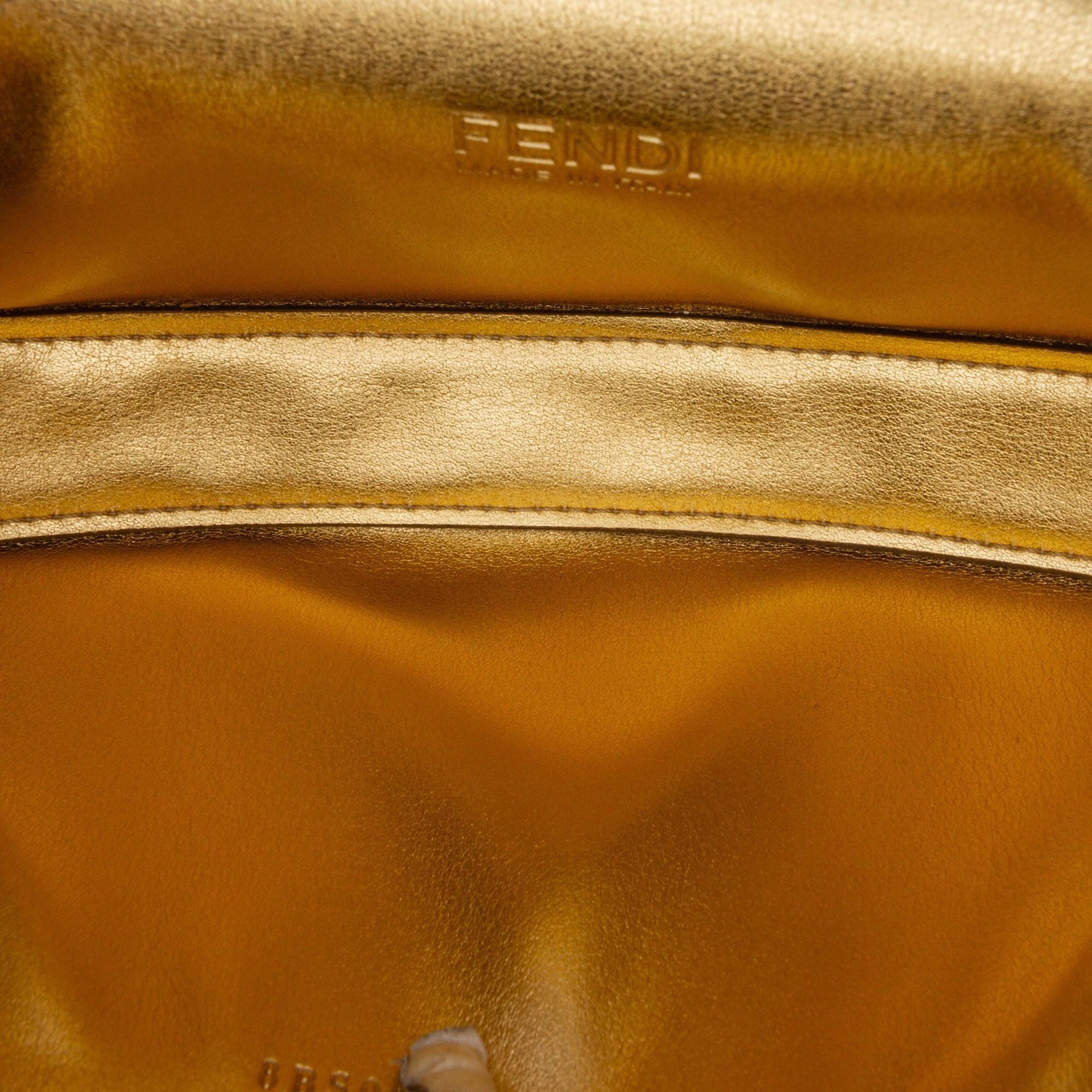 White Fendi Mini Leather Cookie Hobo