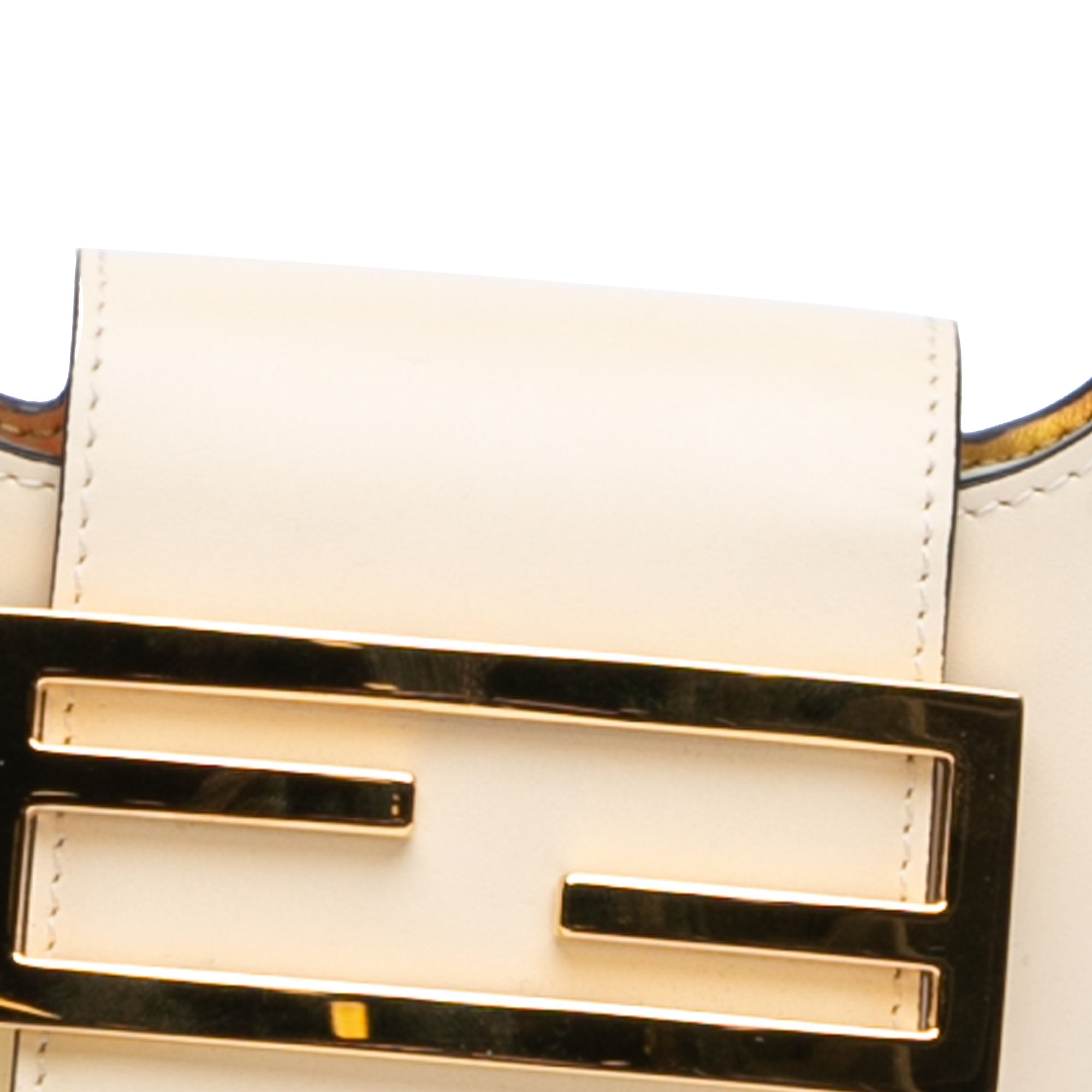 White Fendi Mini Leather Cookie Hobo