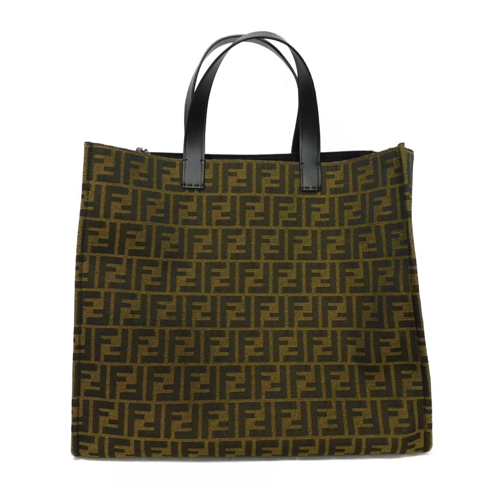 FENDI Tote Bag 8BH357 AR1X F1NPJ canvas khaki logo 2WAY Fragment Pokemon Dragonite Sunshine Tote mens Used