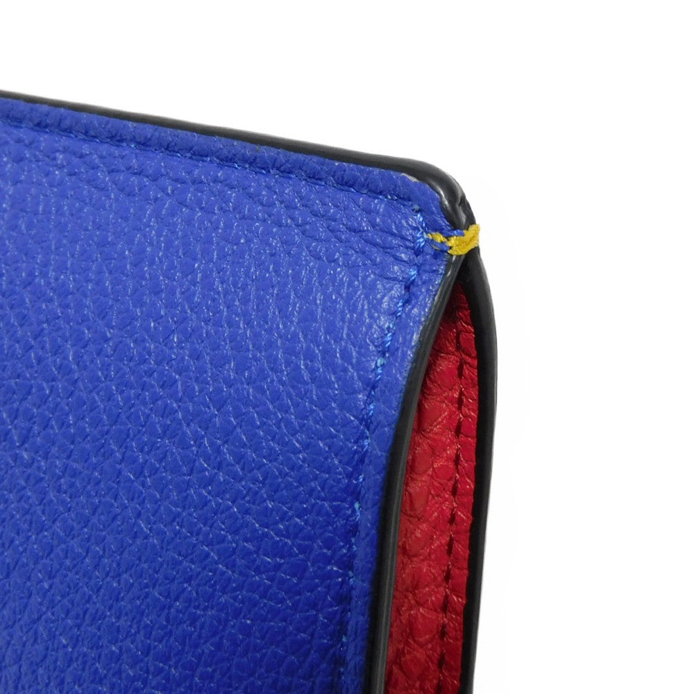 FENDI Shoulder Bag 7AS120 E1C F1H8N Calf leather (embossed) Blue x Yellow x Red Tricolor Pochette Unused FF logo F is forever phone holder unisex(Unisex) Used
