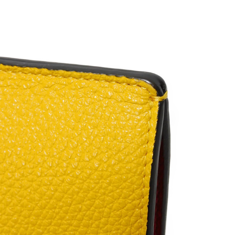FENDI Shoulder Bag 7AS120 E1C F1H8N Calf leather (embossed) Blue x Yellow x Red Tricolor Pochette Unused FF logo F is forever phone holder unisex(Unisex) Used
