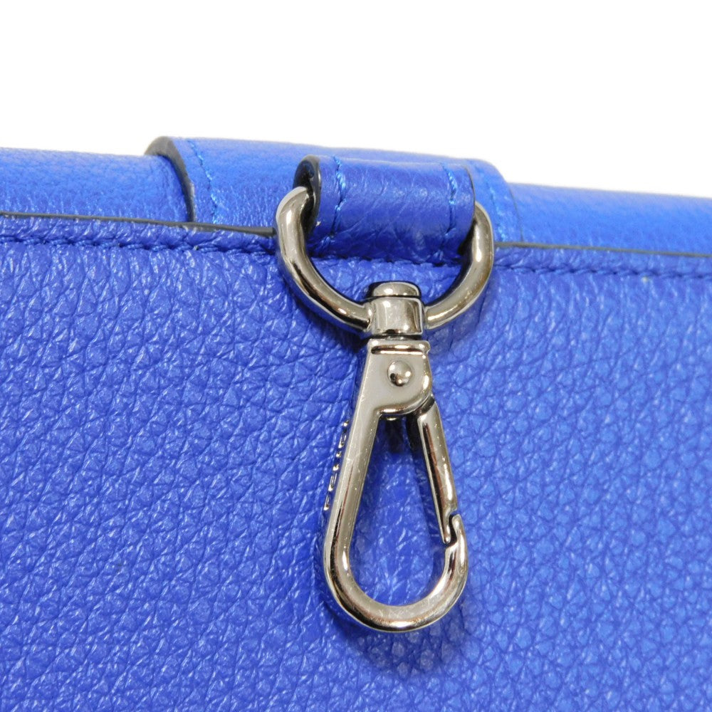 FENDI Shoulder Bag 7AS120 E1C F1H8N Calf leather (embossed) Blue x Yellow x Red Tricolor Pochette Unused FF logo F is forever phone holder unisex(Unisex) Used