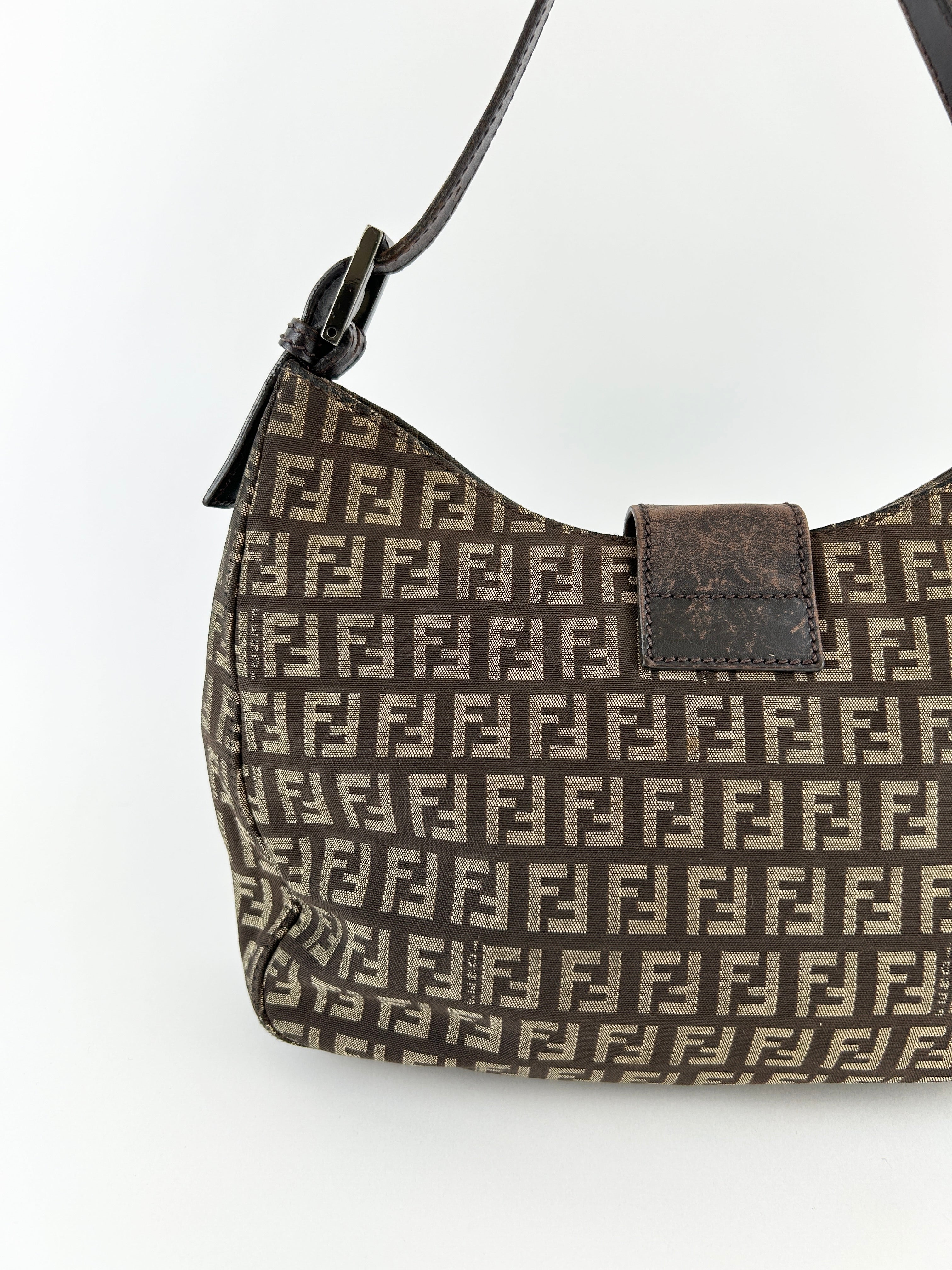 Vintage Fendi Zucca Shoulder Bag