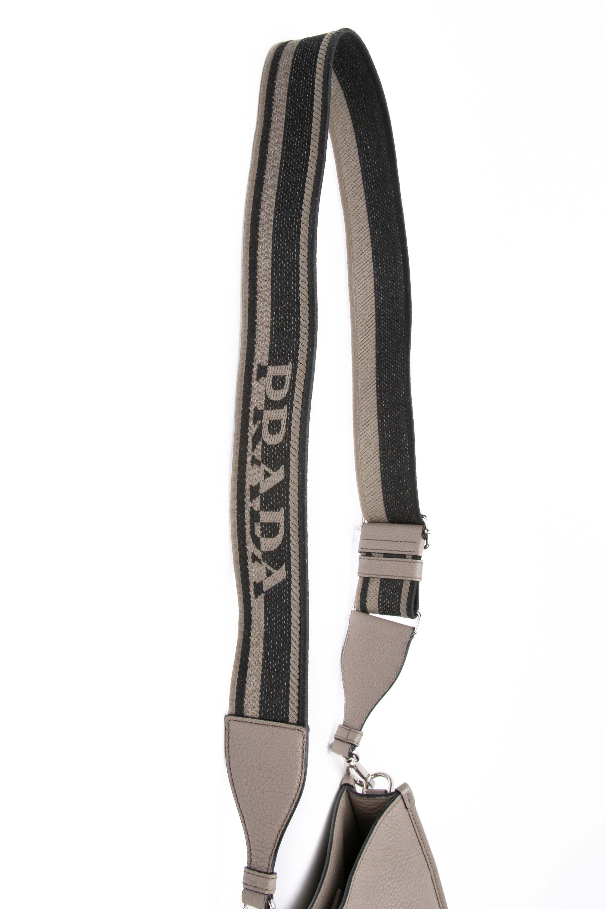 PRADA Grey Leather Mini Shoulder/Crossbody Bag (New)