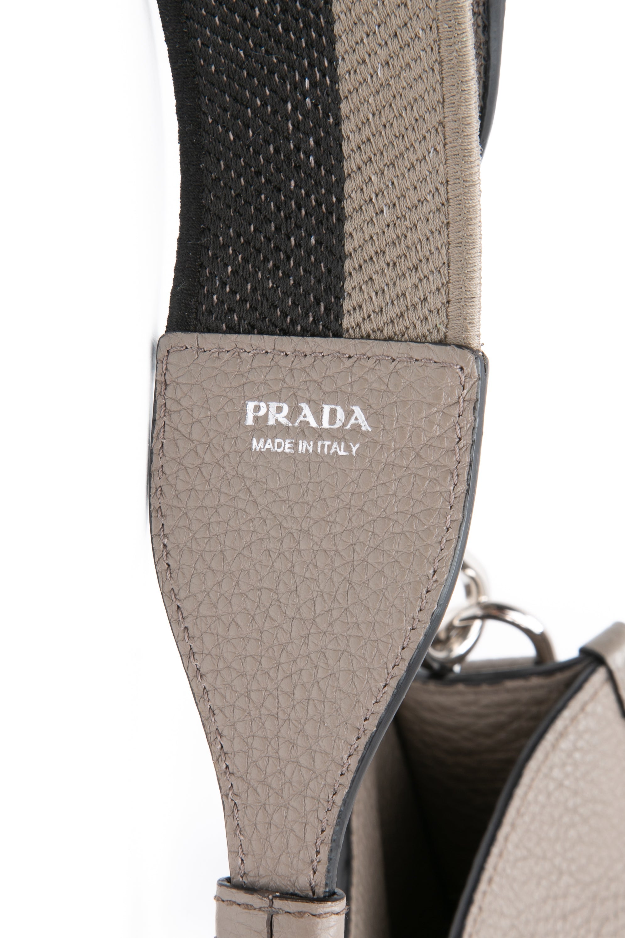 PRADA Grey Leather Mini Shoulder/Crossbody Bag (New)