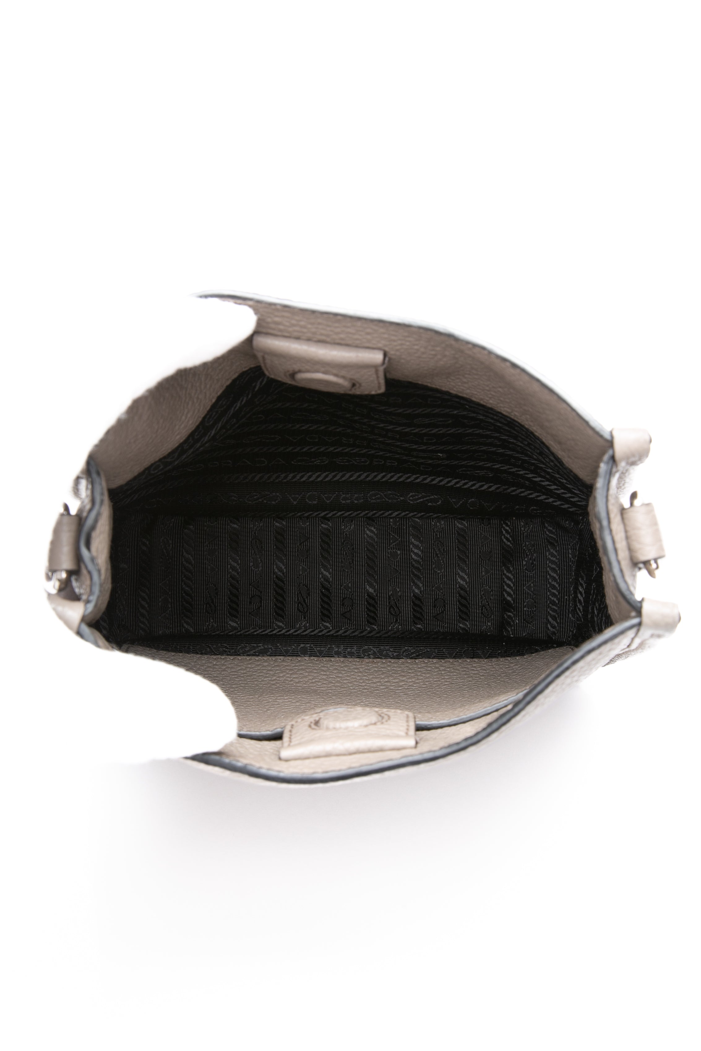 PRADA Grey Leather Mini Shoulder/Crossbody Bag (New)