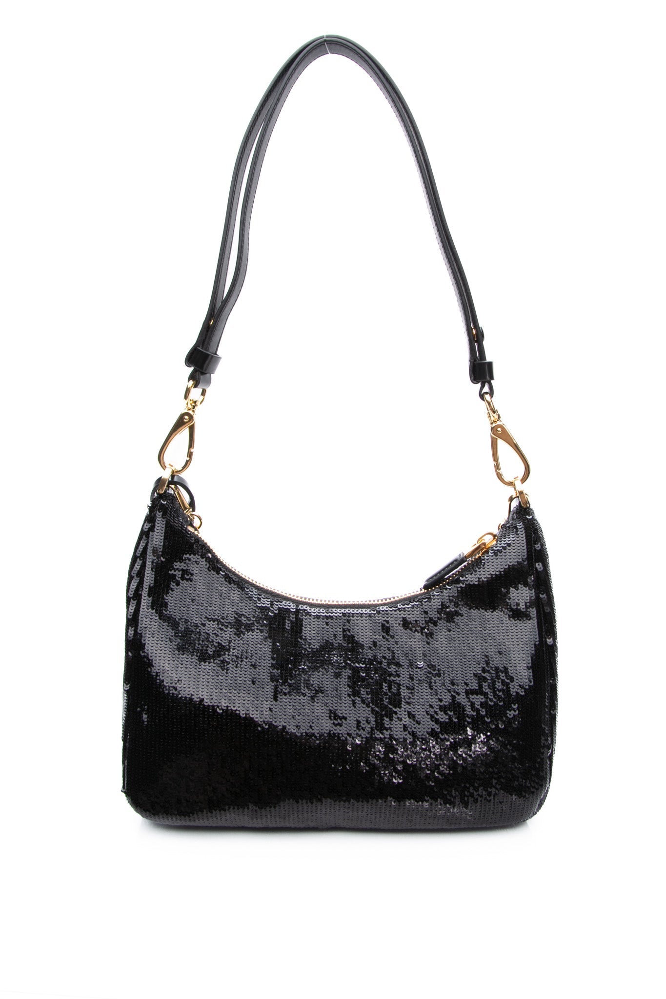 PRADA Black Nero Sequin Pouch Paillettes Shoulder/Crossbody Bag (New)