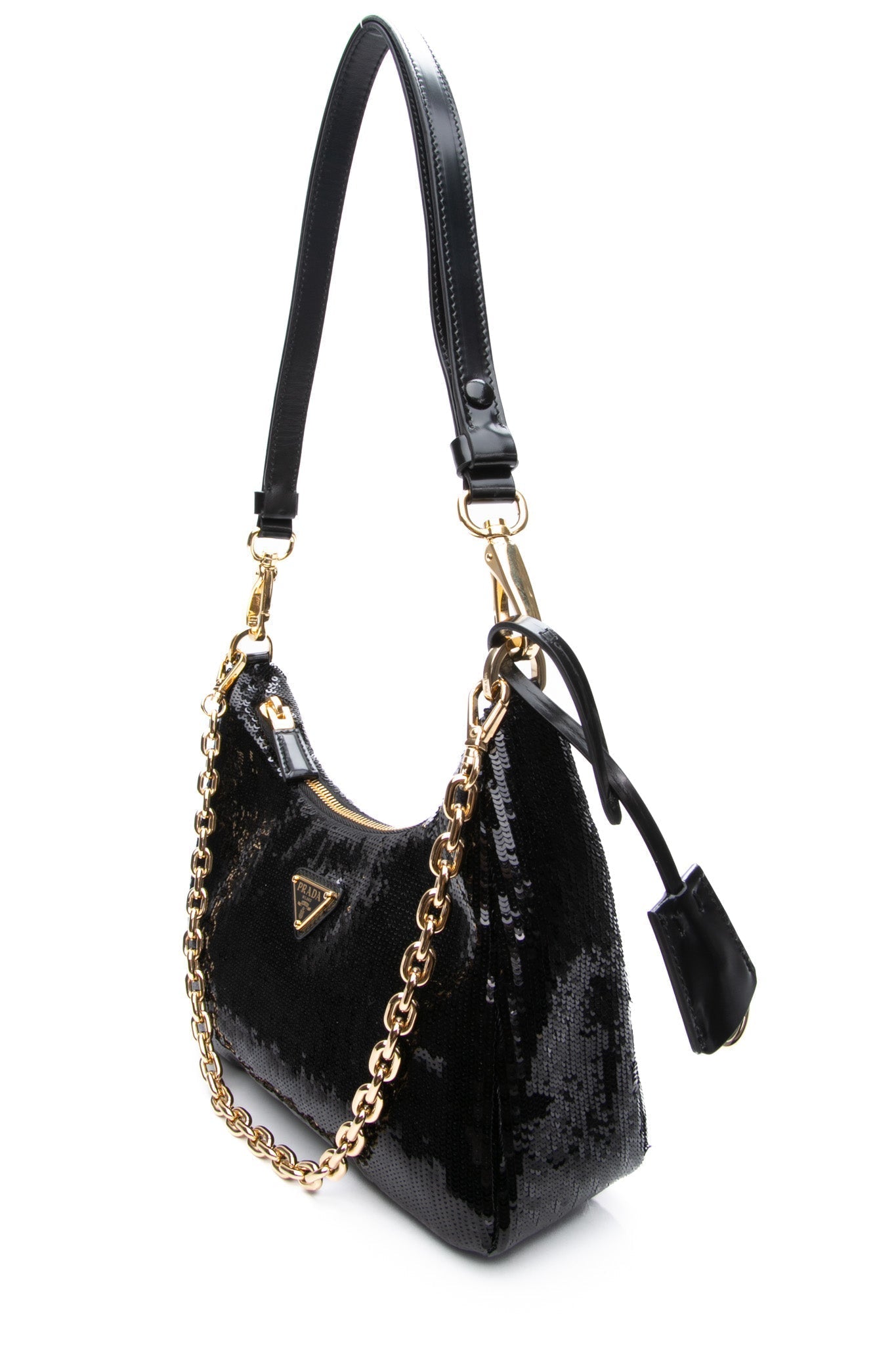 PRADA Black Nero Sequin Pouch Paillettes Shoulder/Crossbody Bag (New)