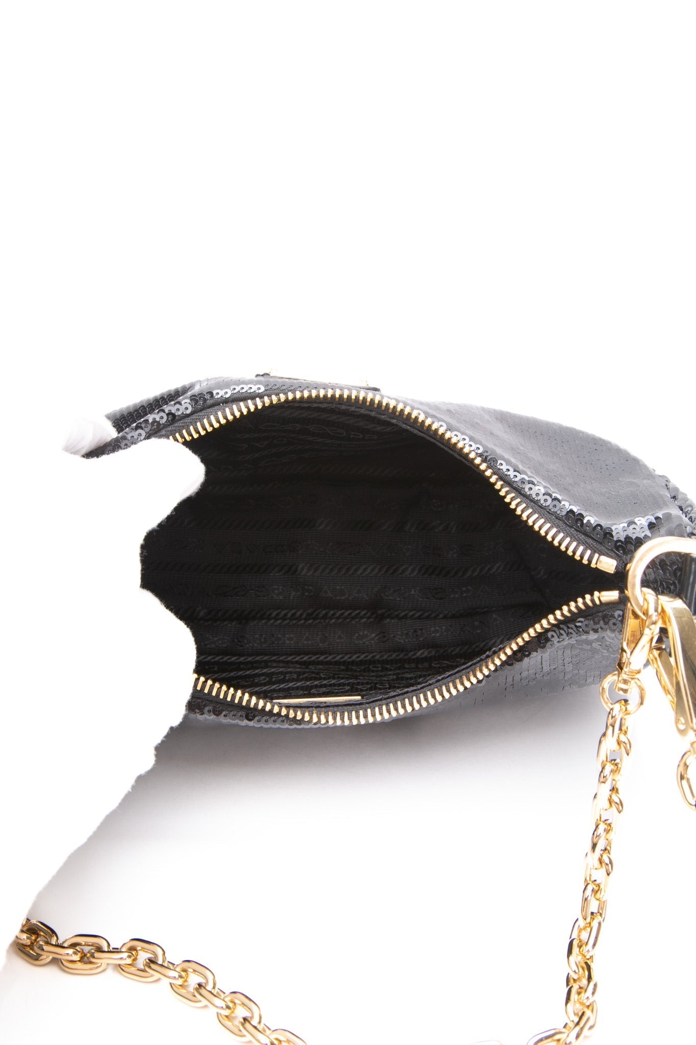 PRADA Black Nero Sequin Pouch Paillettes Shoulder/Crossbody Bag (New)