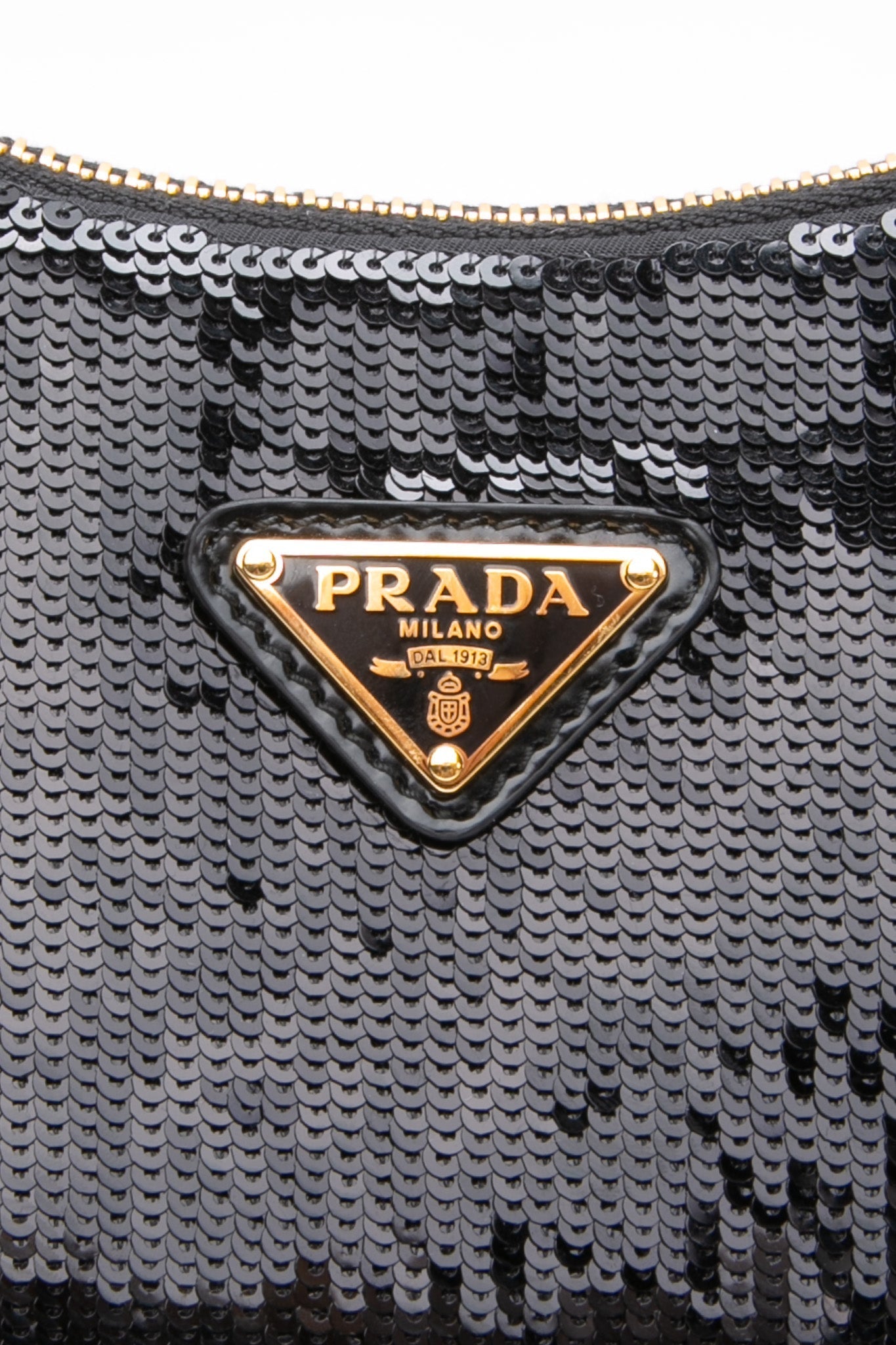 PRADA Black Nero Sequin Pouch Paillettes Shoulder/Crossbody Bag (New)
