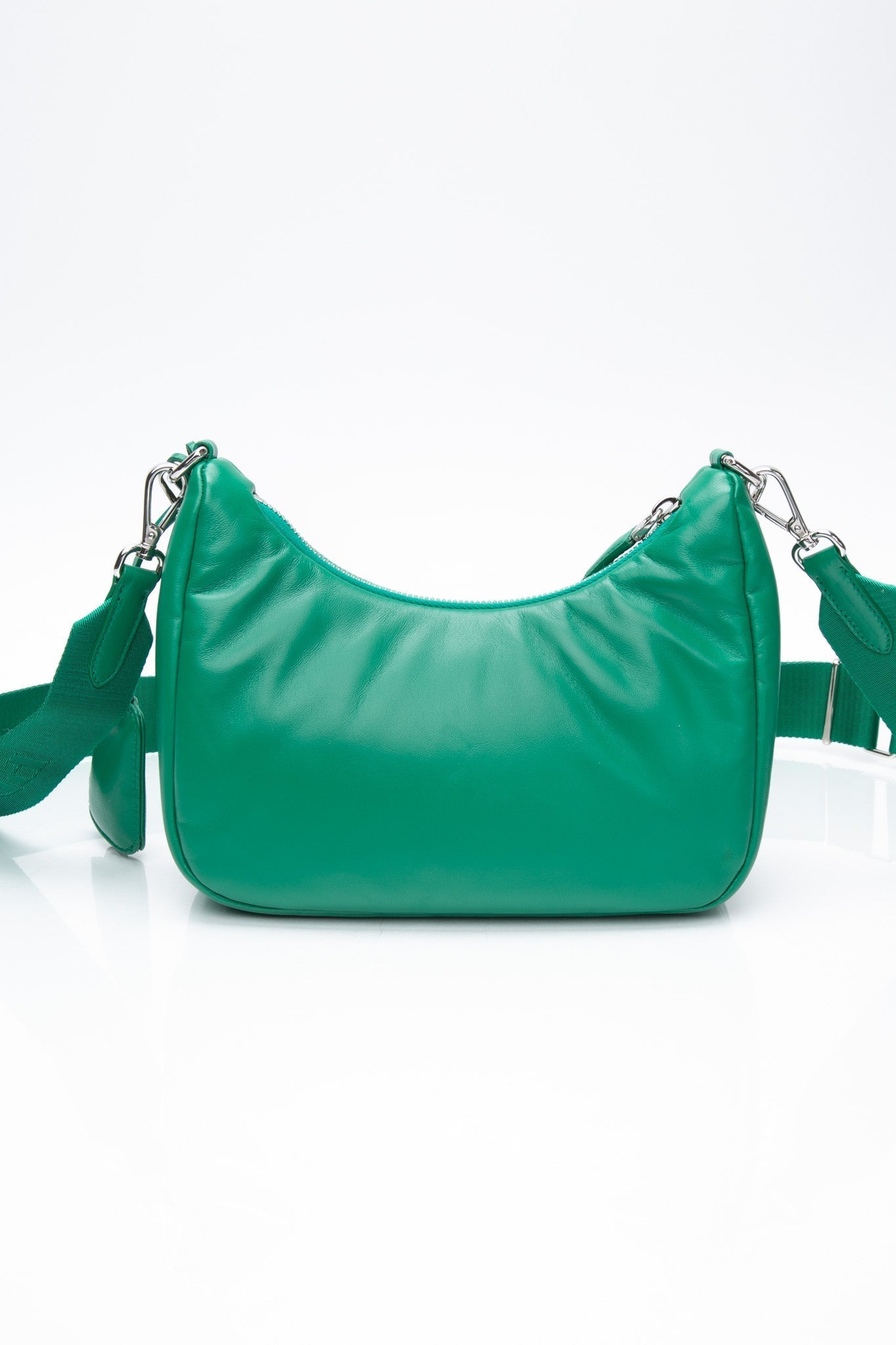PRADA Mango Green Padded Nappa-Leather Prada Re-Edition 2005 Shoulder Bag