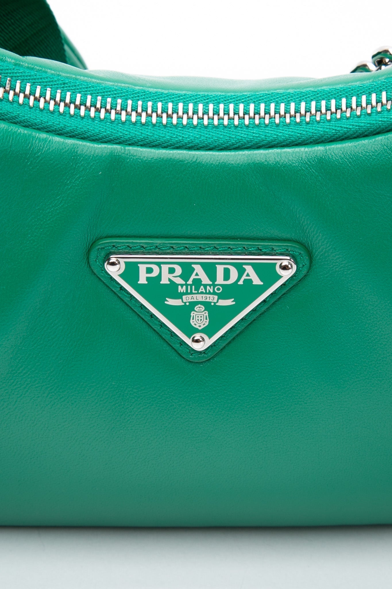 PRADA Mango Green Padded Nappa-Leather Prada Re-Edition 2005 Shoulder Bag