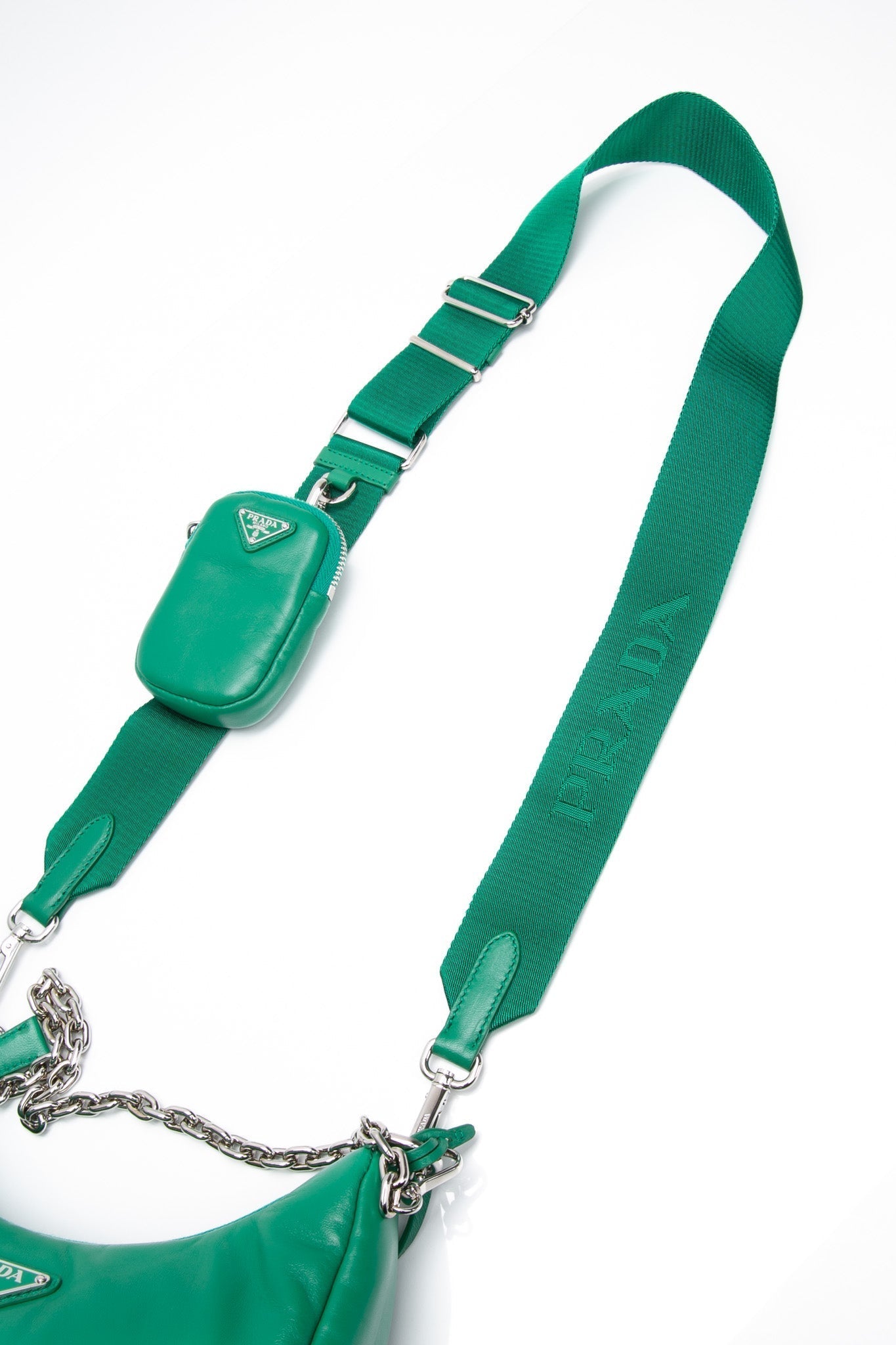 PRADA Mango Green Padded Nappa-Leather Prada Re-Edition 2005 Shoulder Bag