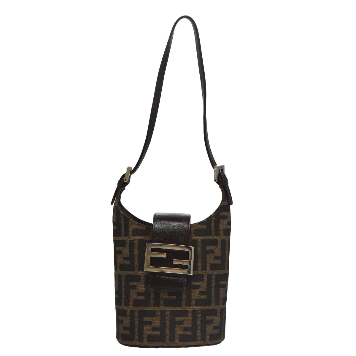 Fendi Zucca Brown Canvas Shoulder Bag ()