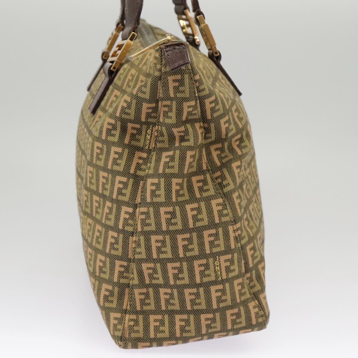 Fendi Zucchino Khaki Canvas Handbag ()