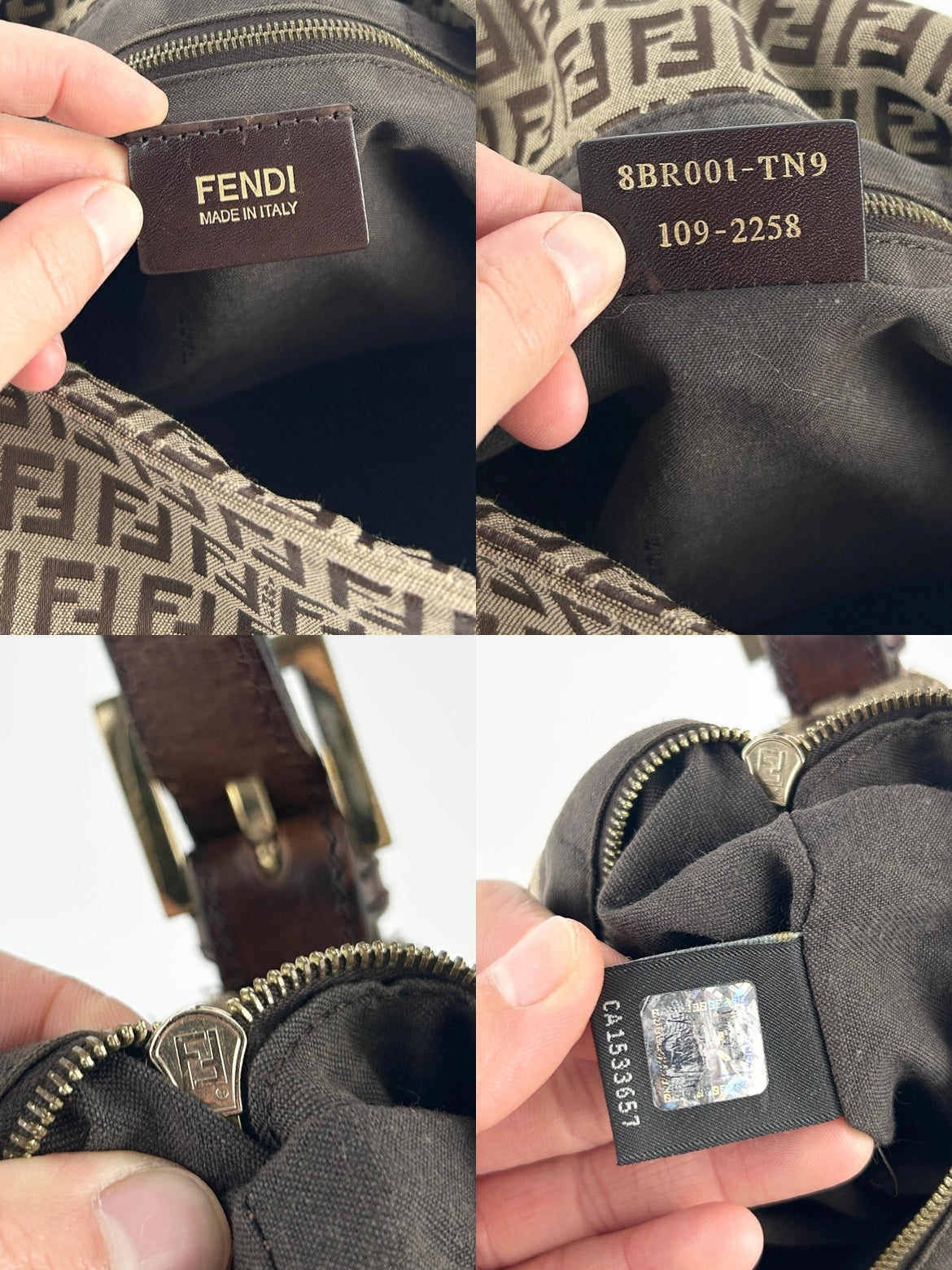 Vintage Fendi Zucca Mamma Baguette Shoulder Bag