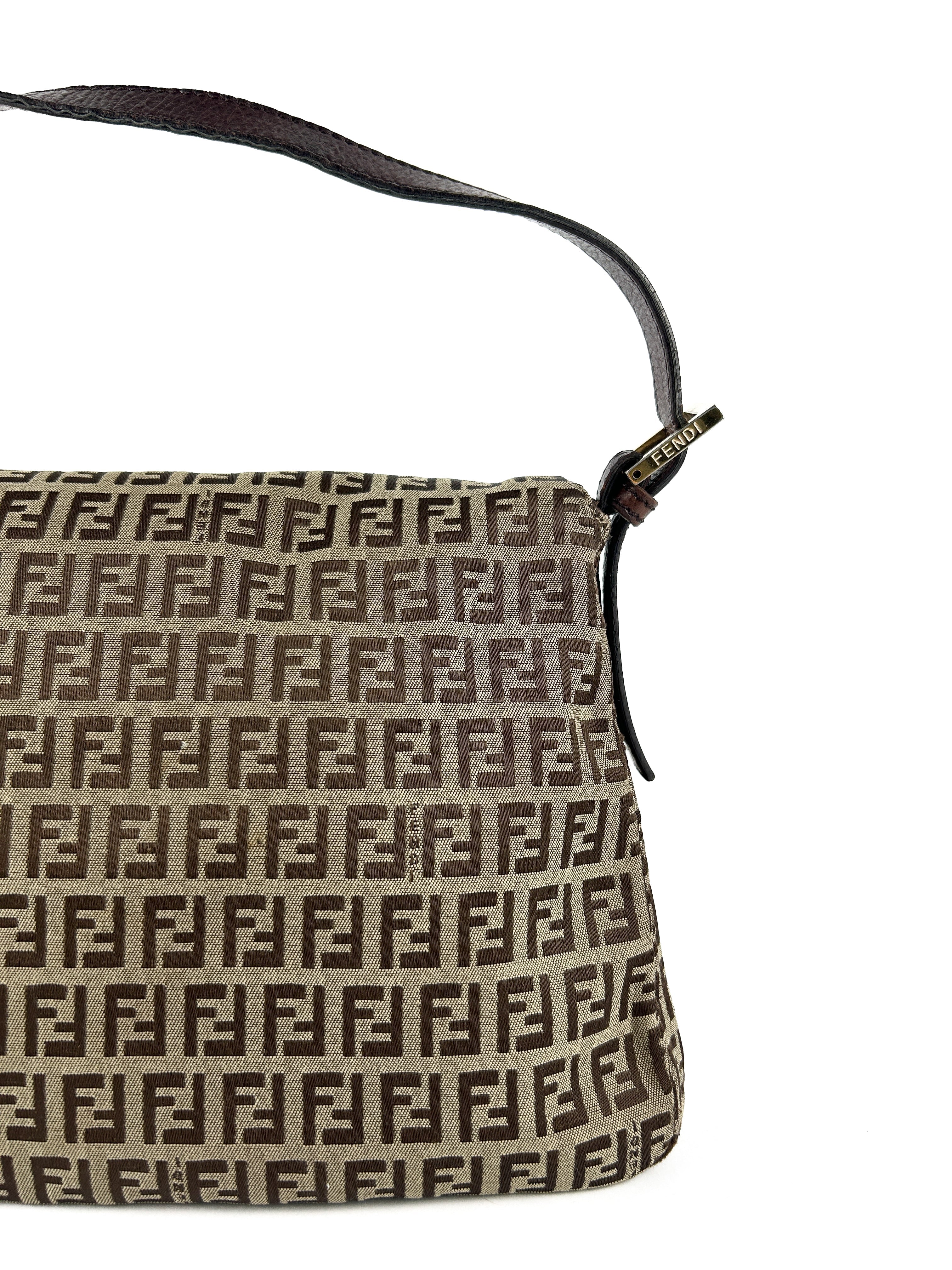Vintage Fendi Zucca Mamma Baguette Shoulder Bag