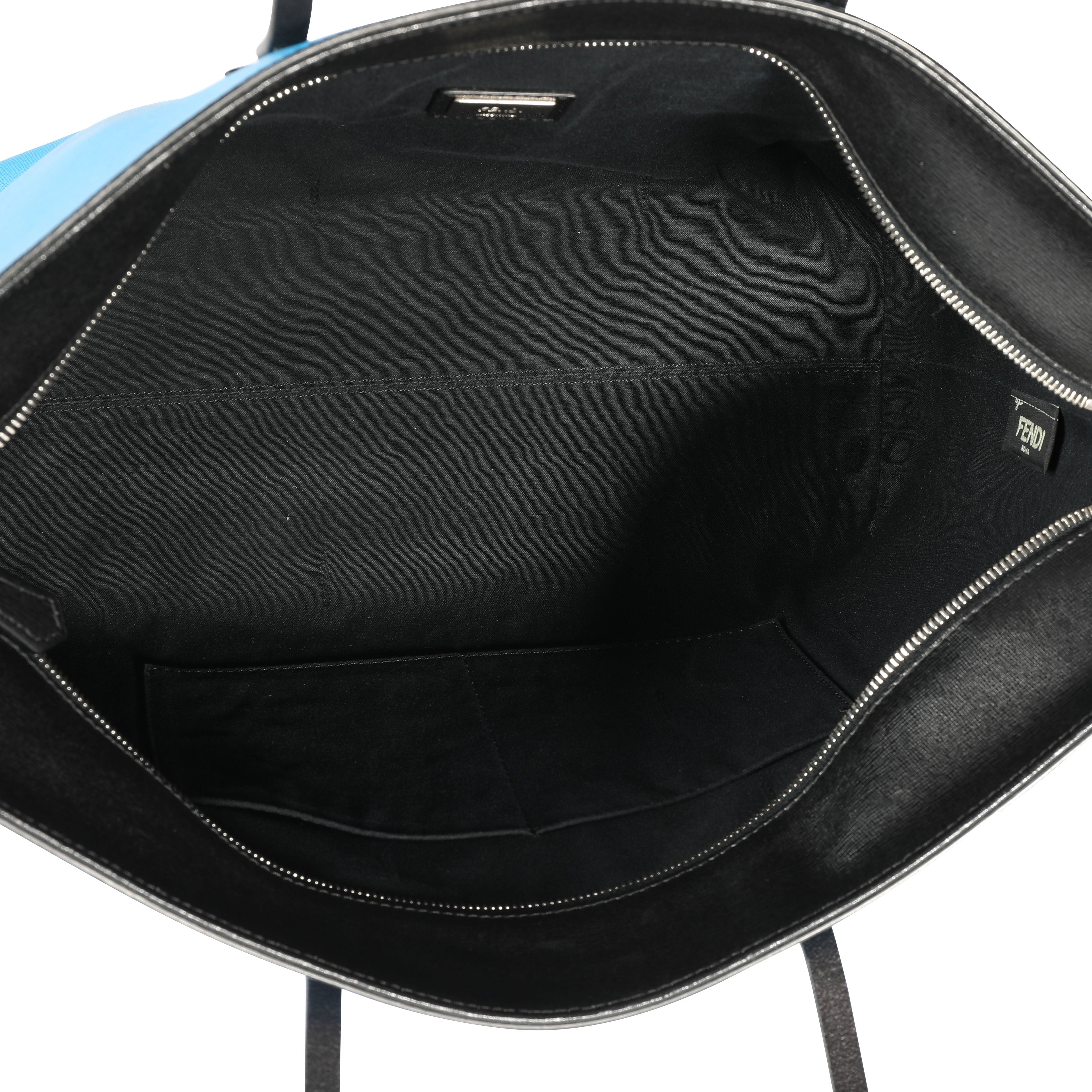 Fendi Blue Vitello Elite Leather Monster Roll Tote