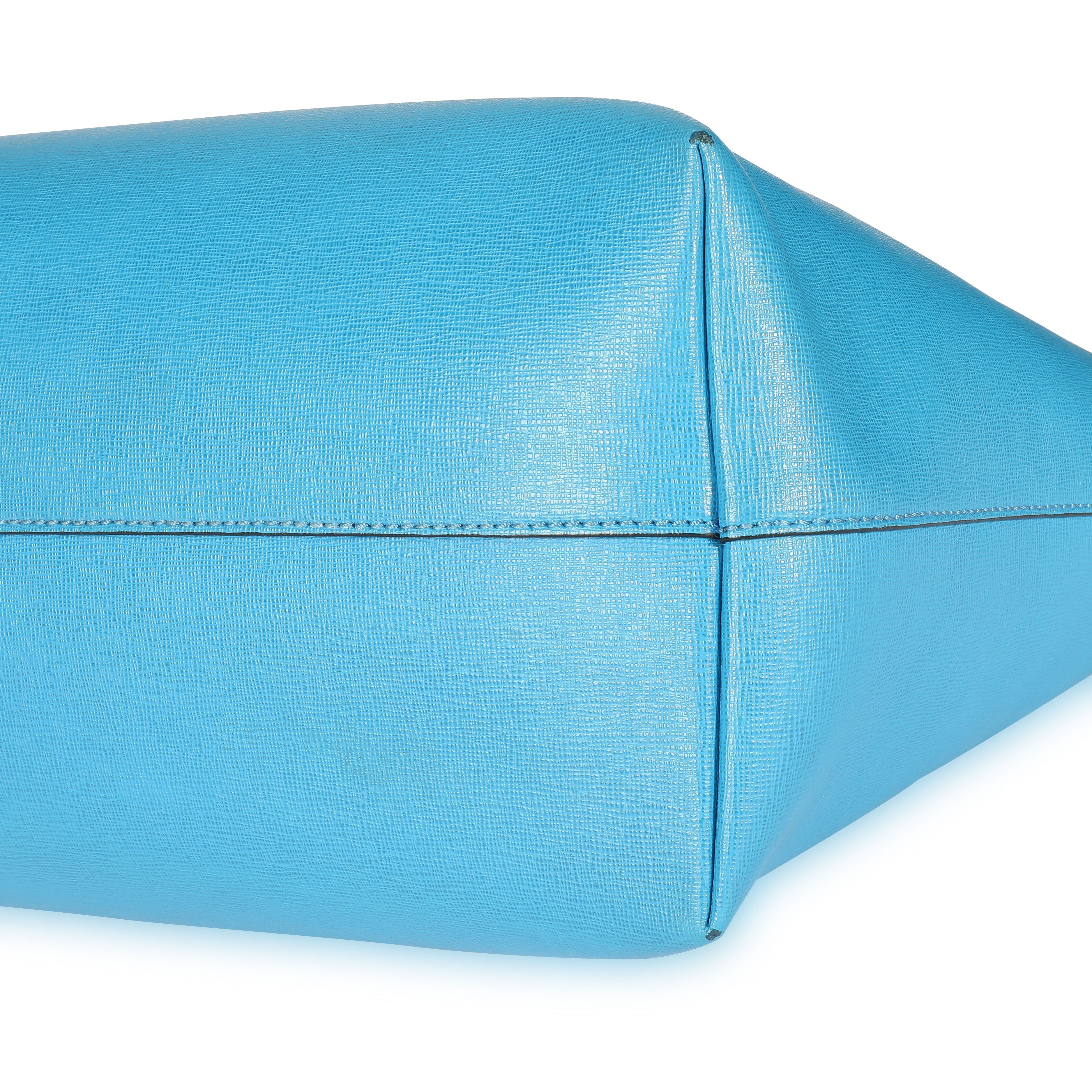 Fendi Blue Vitello Elite Leather Monster Roll Tote
