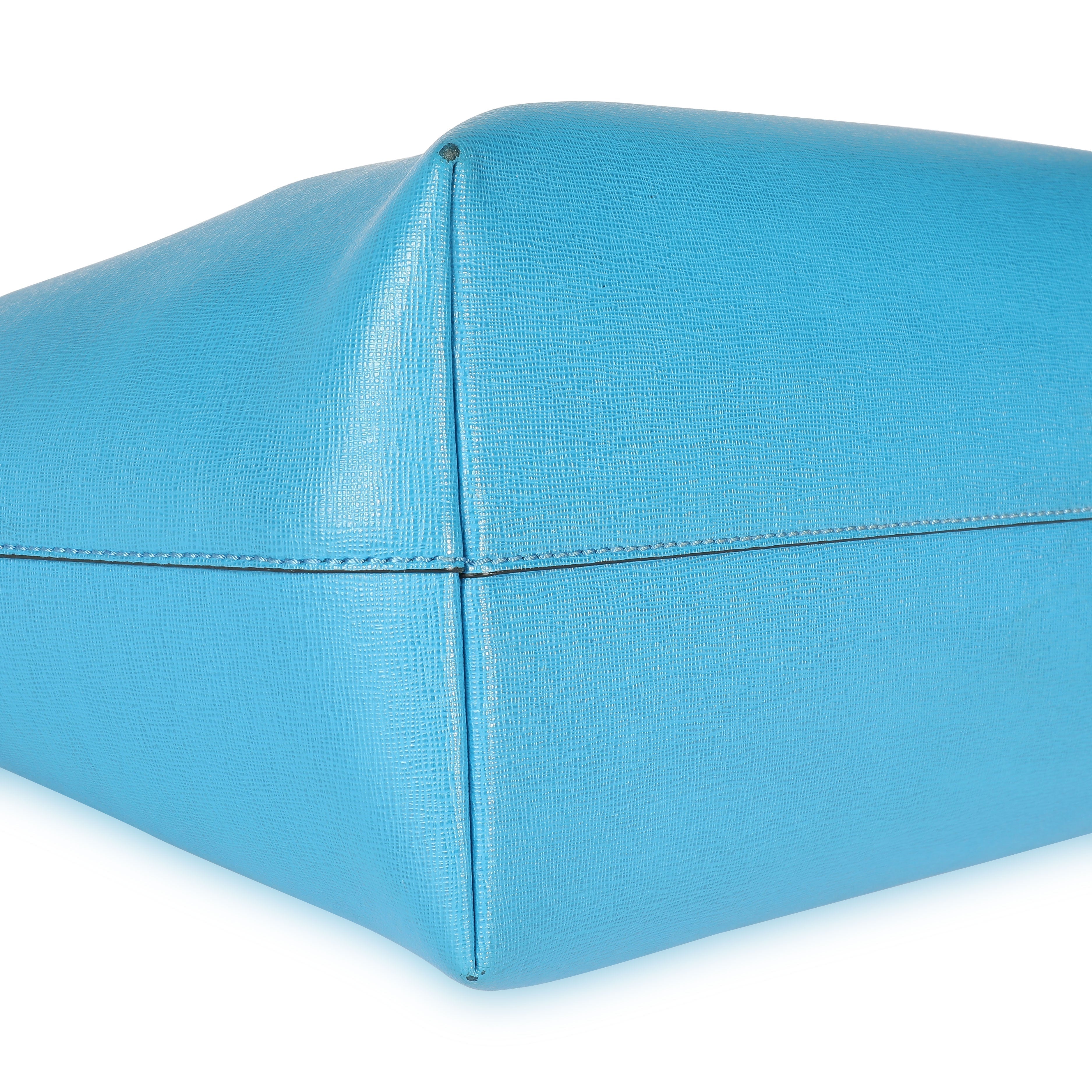 Fendi Blue Vitello Elite Leather Monster Roll Tote