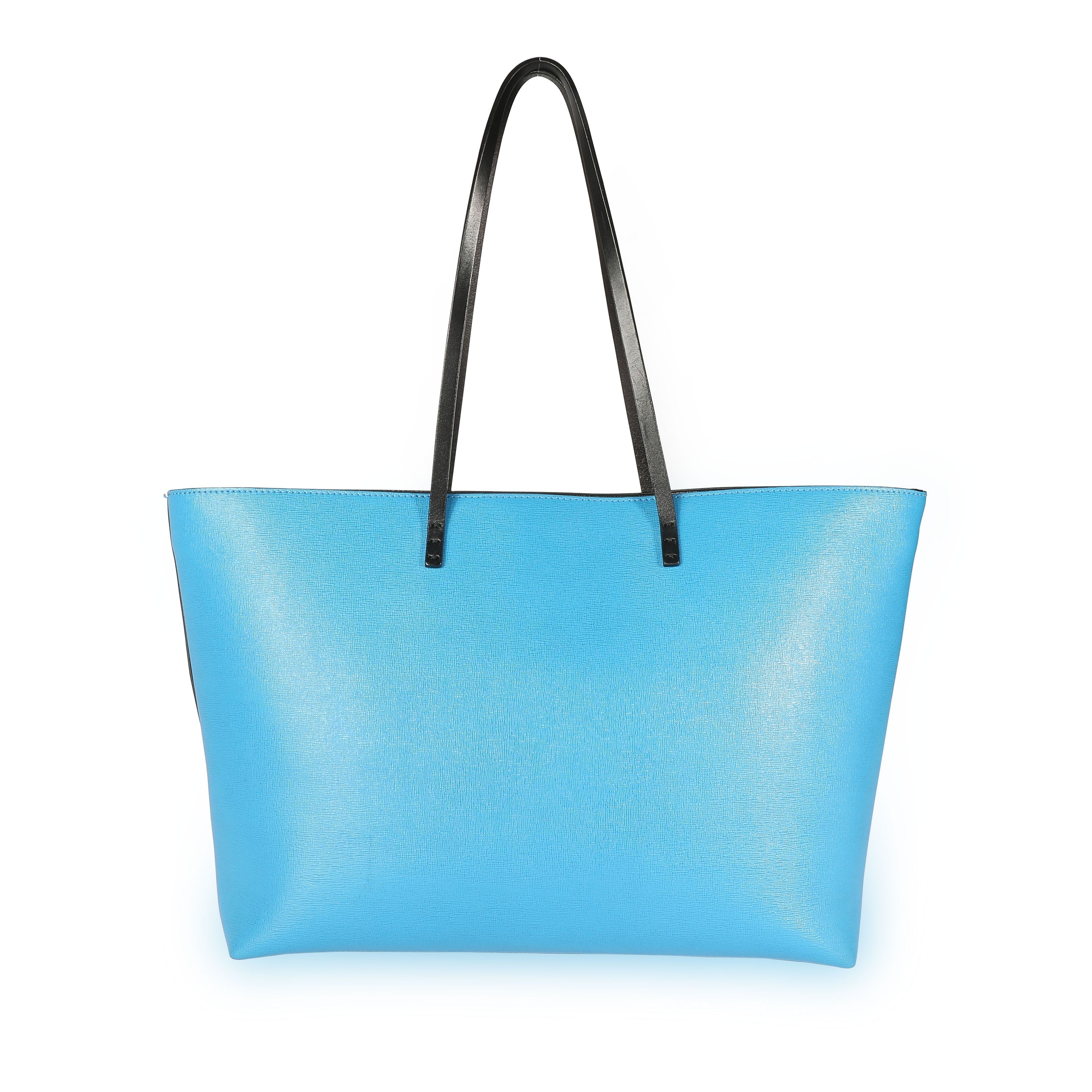 Fendi Blue Vitello Elite Leather Monster Roll Tote