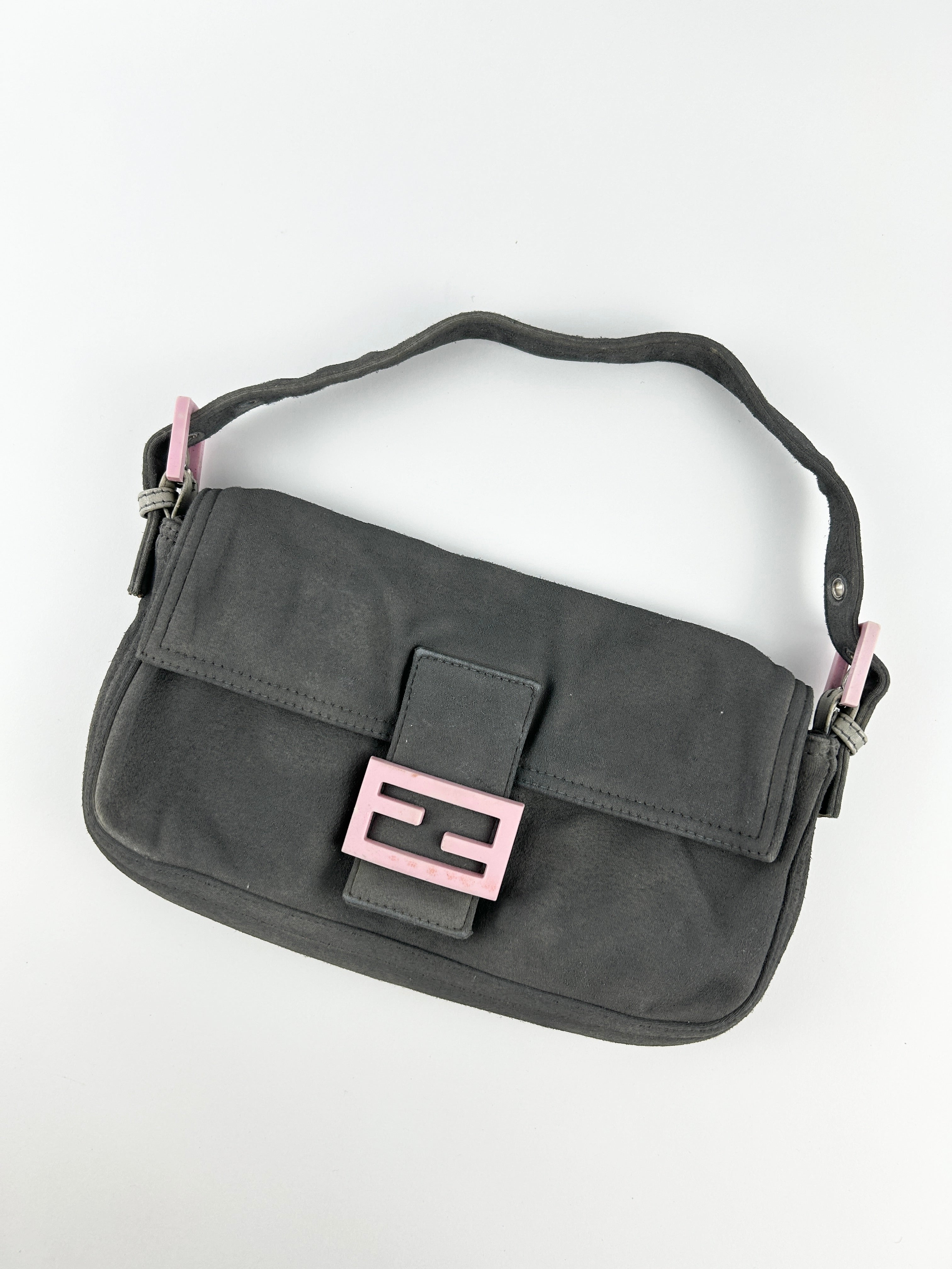 Vintage Fendi FF Jersey Cloth Baguette Shoulder Bag