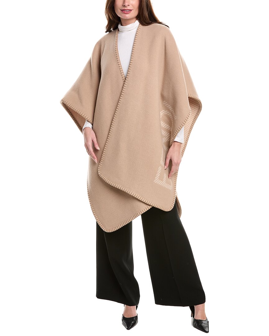 Fendi Logo Wool & Cashmere-Blend Poncho