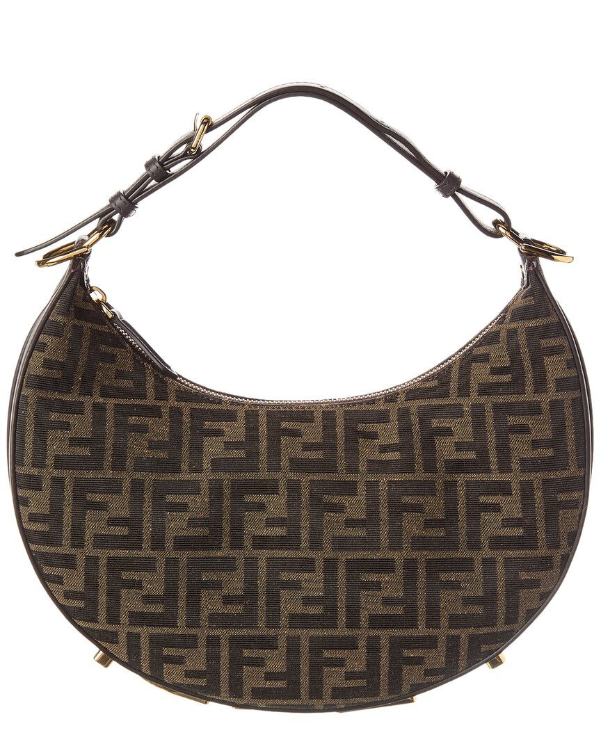 Fendi Fendigraphy Small Ff Jacquard & Leather Hobo Bag