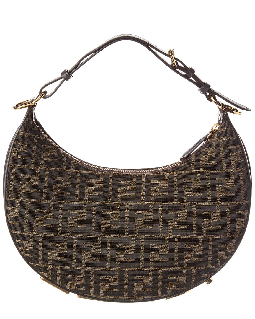 Fendi Fendigraphy Small Ff Jacquard & Leather Hobo Bag