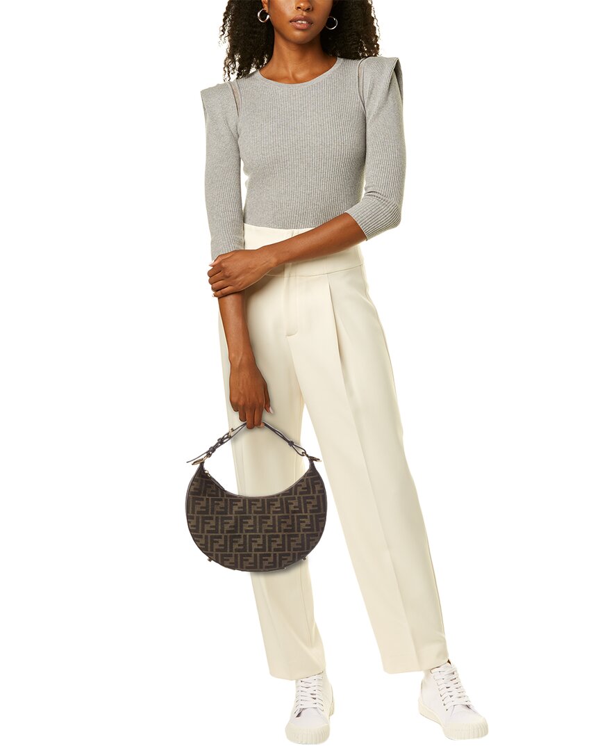 Fendi Fendigraphy Small Ff Jacquard & Leather Hobo Bag