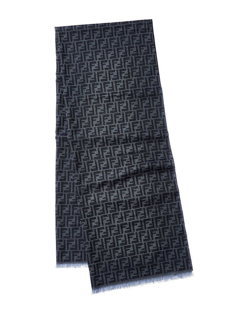 Fendi Ff Jacquard Wool Scarf