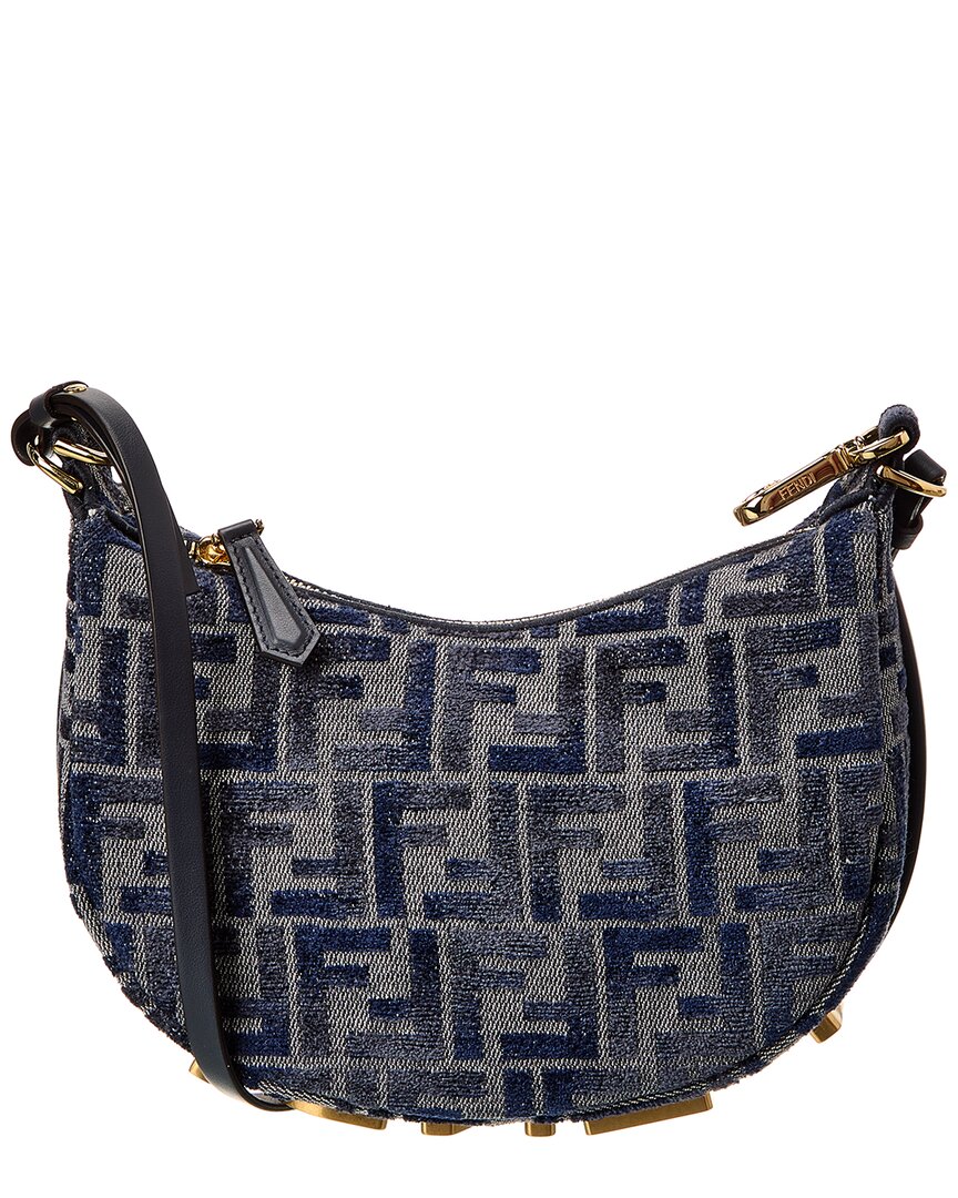 Fendi Fendigraphy Mini Ff Jacquard Chenille & Leather Hobo Bag