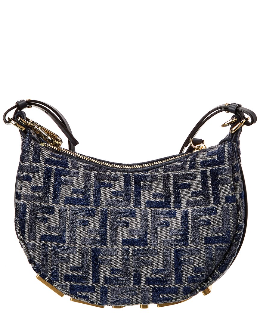 Fendi Fendigraphy Mini Ff Jacquard Chenille & Leather Hobo Bag