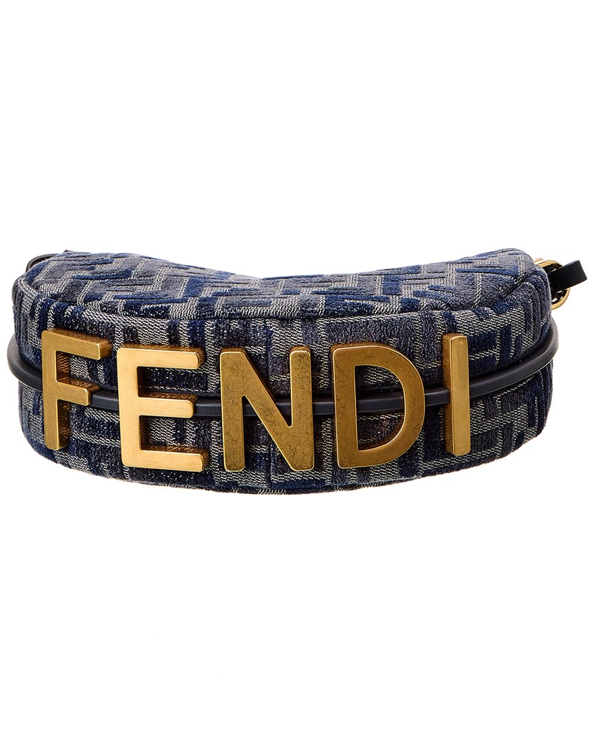 Fendi Fendigraphy Mini Ff Jacquard Chenille & Leather Hobo Bag