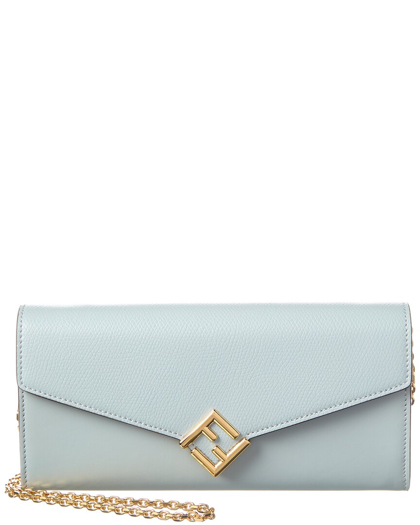Fendi Ff Diamonds Leather Wallet On Chain