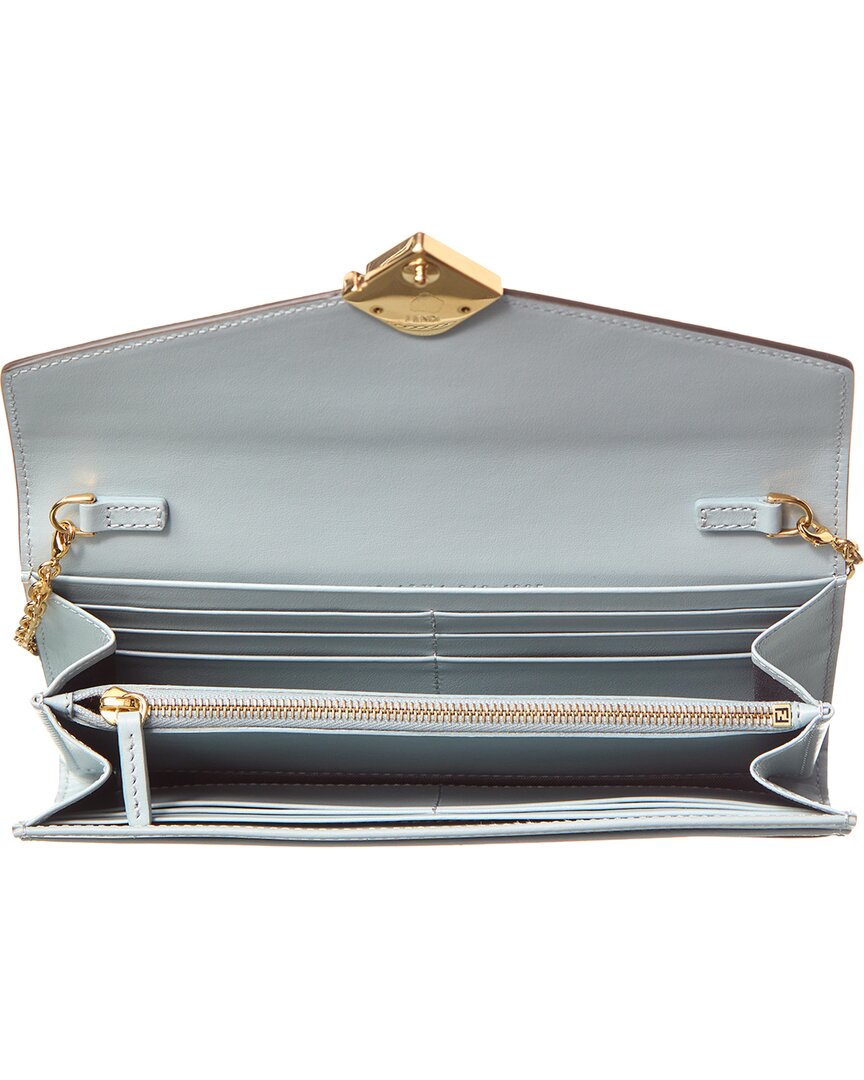 Fendi Ff Diamonds Leather Wallet On Chain