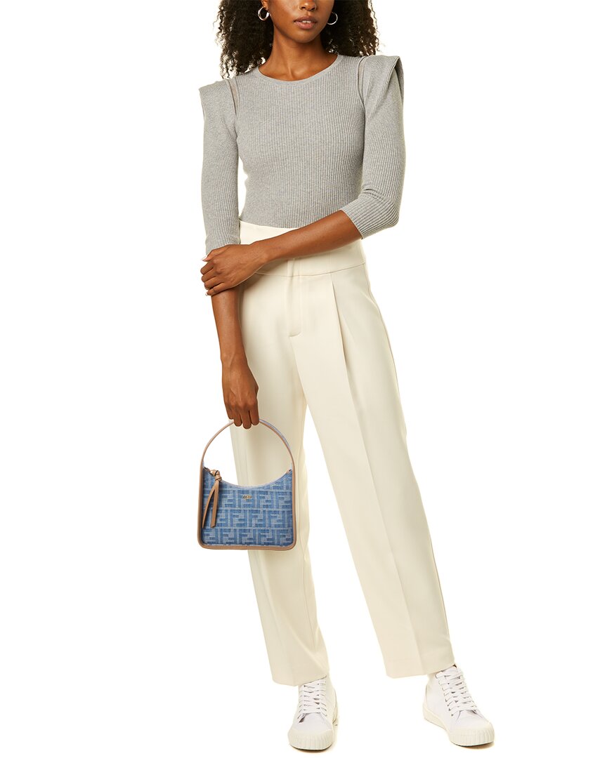 Fendi Fendessence Mini Ff Denim & Leather Hobo Bag