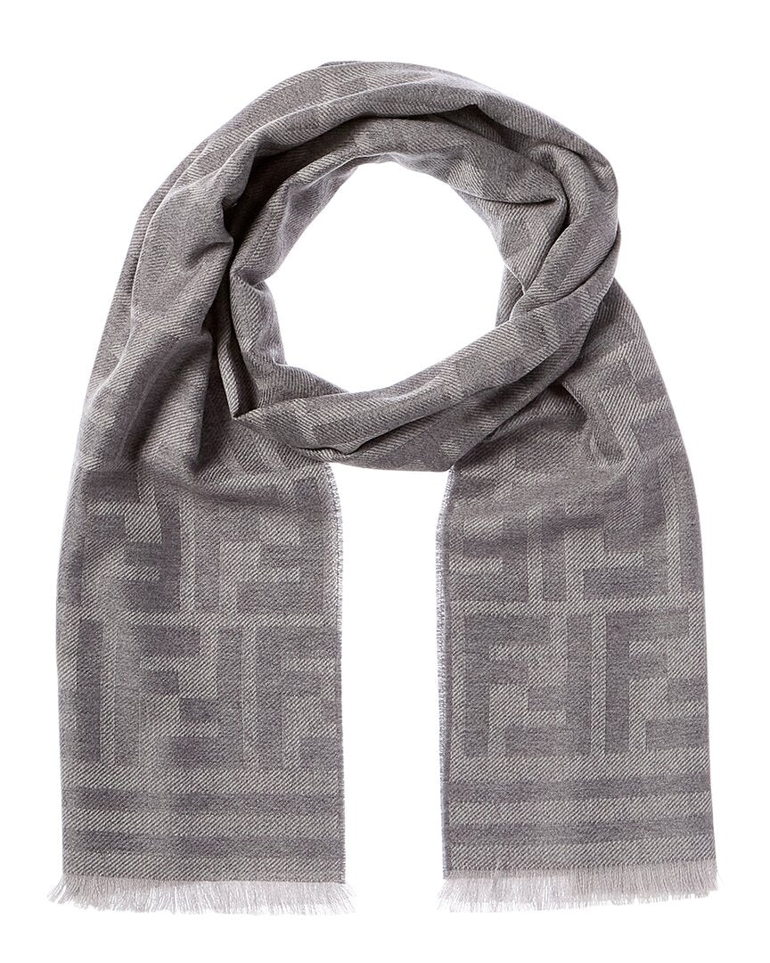 Fendi Ff Logo Wool Scarf