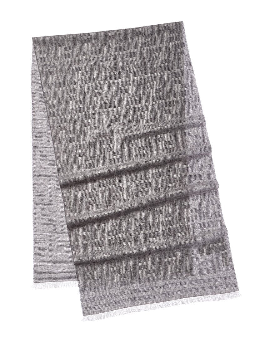 Fendi Ff Logo Wool Scarf