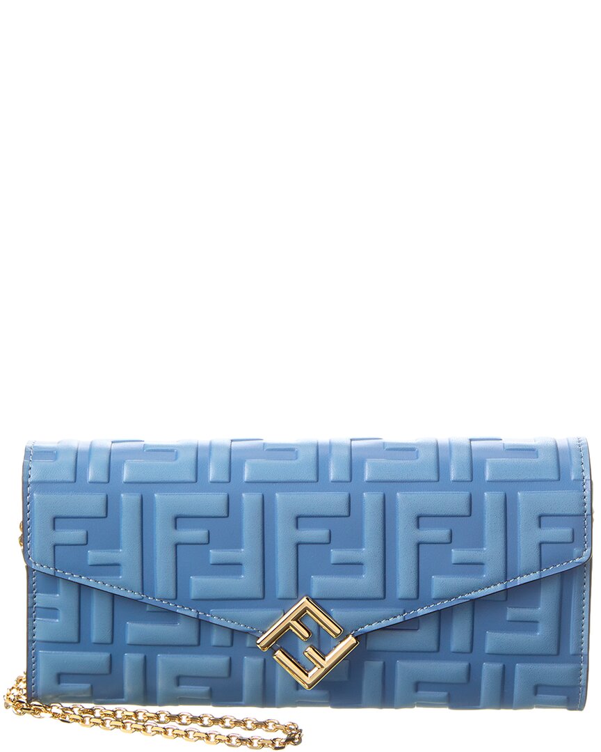 Fendi Ff Diamonds Leather Continental Wallet On Chain