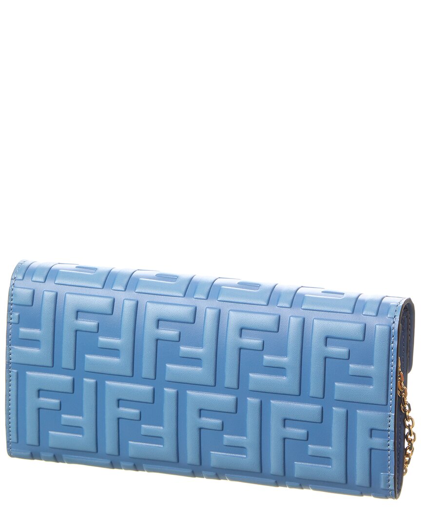 Fendi Ff Diamonds Leather Continental Wallet On Chain