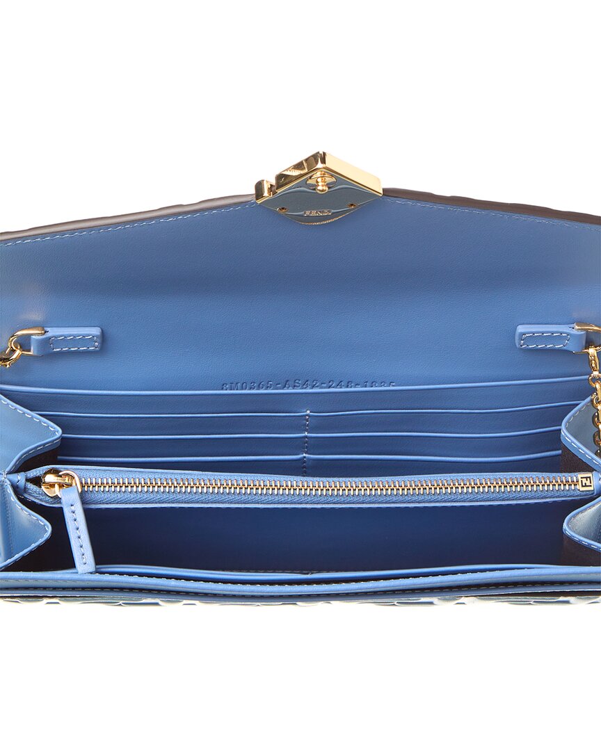 Fendi Ff Diamonds Leather Continental Wallet On Chain