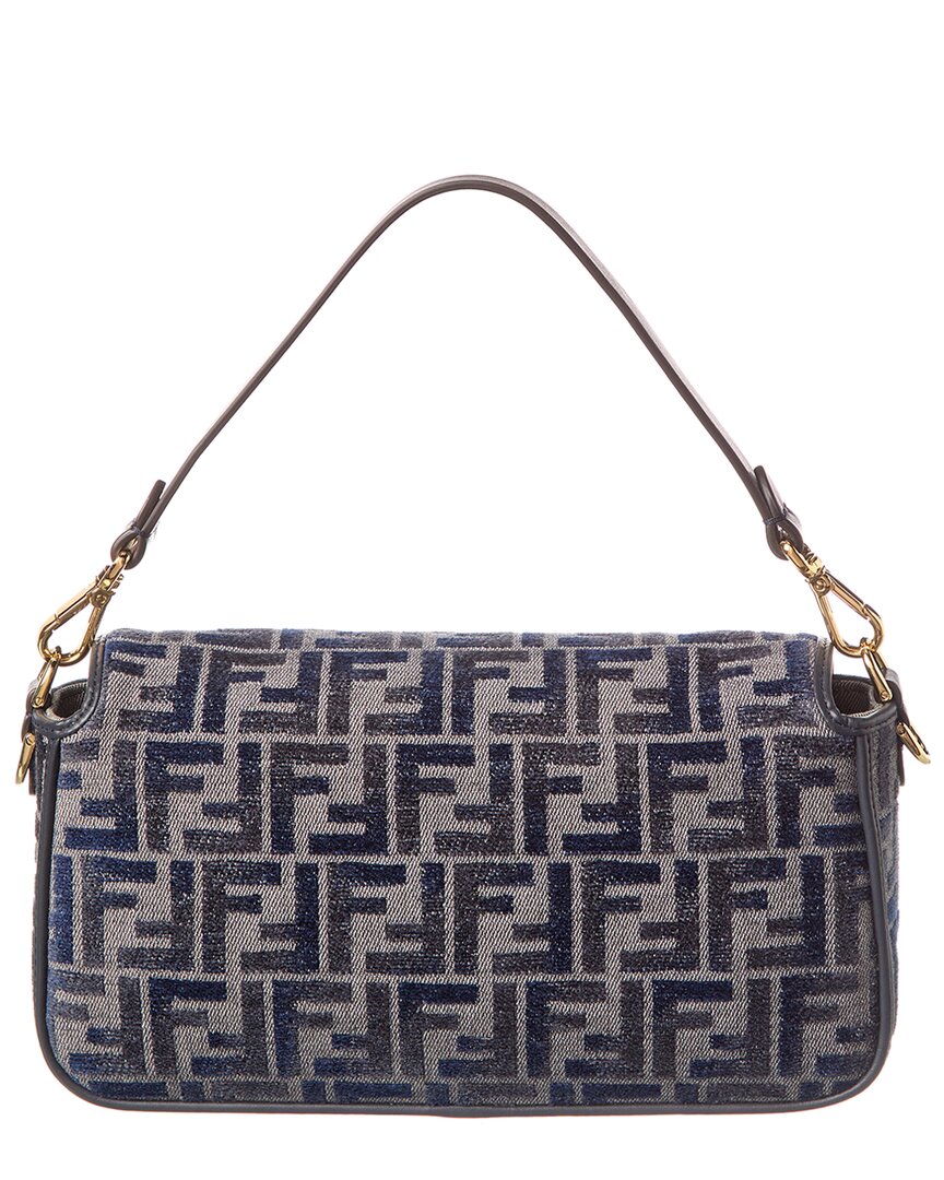 Fendi Baguette Ff Chenille & Leather Shoulder Bag