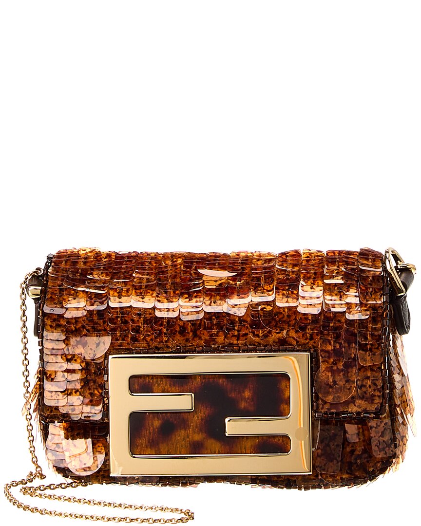 Fendi Ff Nano Baguette Sequin Charm