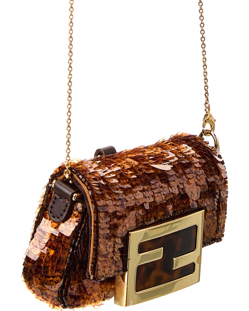 Fendi Ff Nano Baguette Sequin Charm