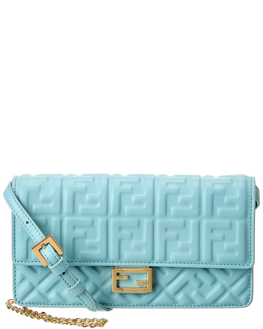 Fendi Baguette Ff Leather Wallet On Chain