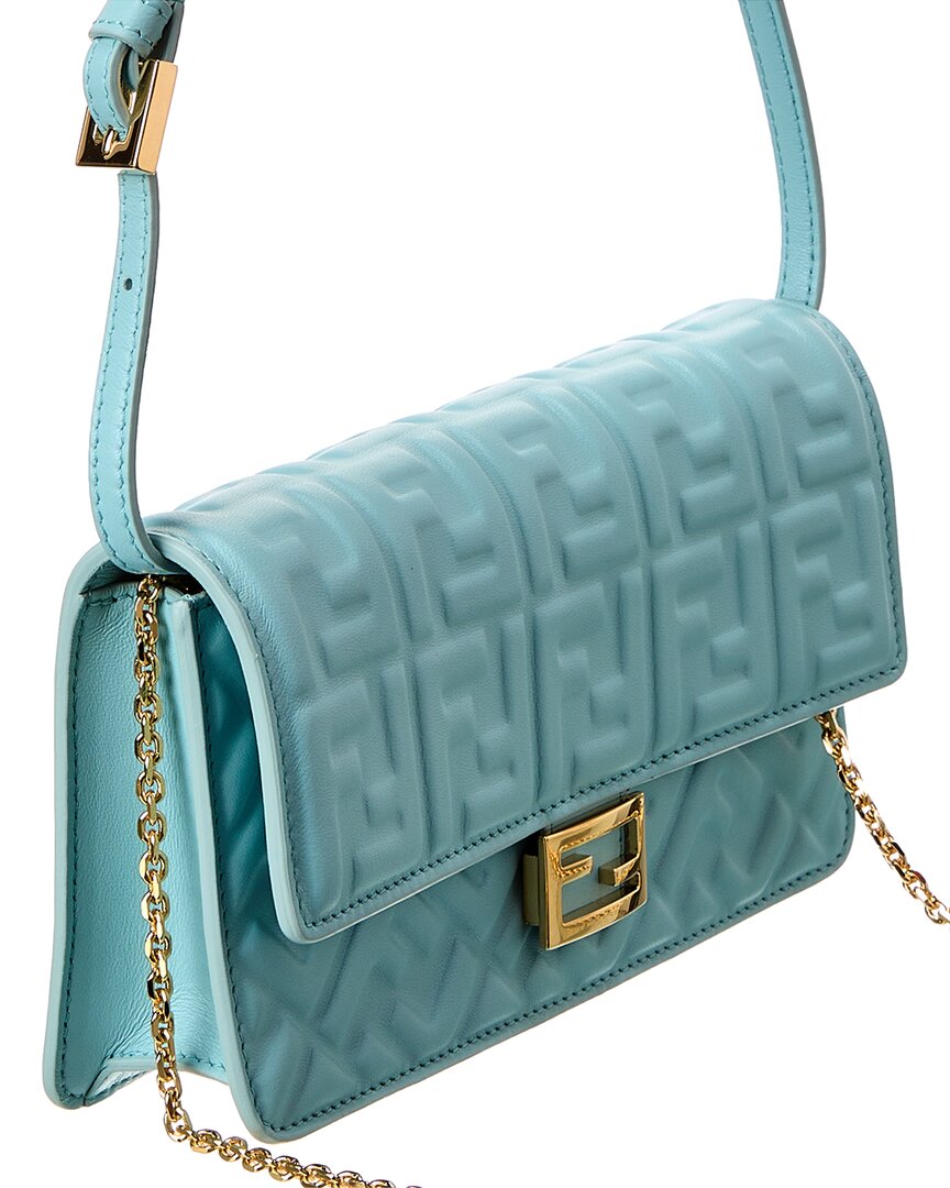 Fendi Baguette Ff Leather Wallet On Chain