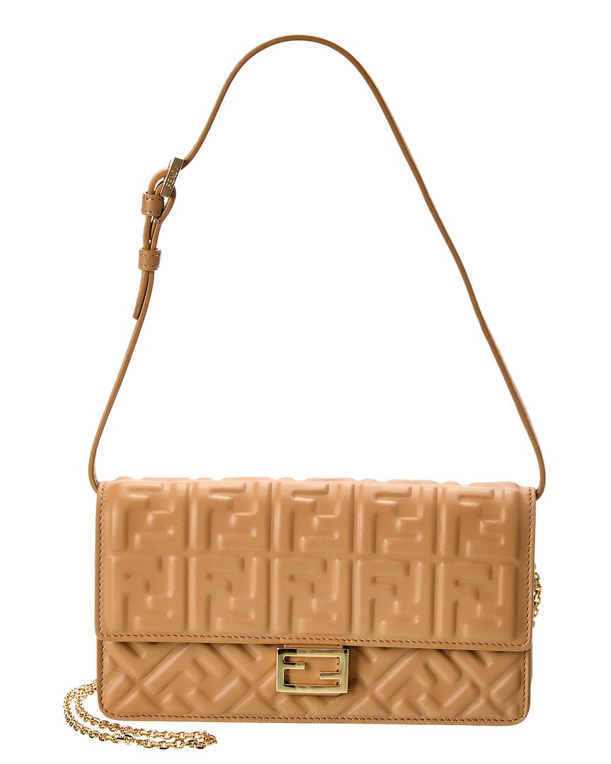 Fendi Baguette Ff Leather Wallet On Chain